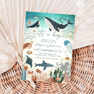 C'est un garçon sous la mer Invitation à une baby