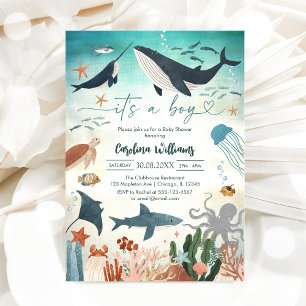 C'est un garçon sous la mer Invitation pour Baby S