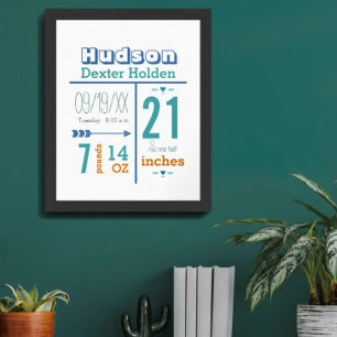 C'est un garçon ! Statistiques nouveau-né Affiche