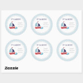 C'est un garçon Stickers Baby shower de bateau nau (Feuille)