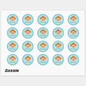 C'est un garçon ! - Stickers Singes Bleus - Arrond (Feuille)
