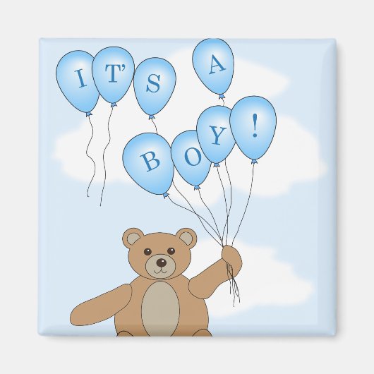 C'est un Garçon Teddy Bear Magnet (Devant)