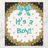 C'est un garçon turquoise et or" Étiquettes de bou (Étiquettes simples)