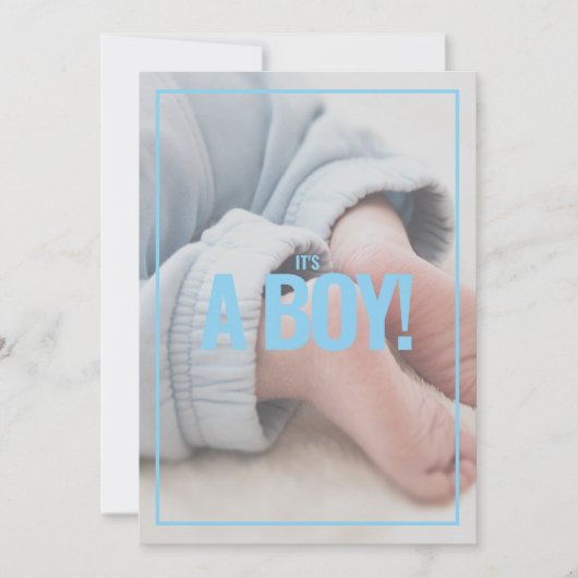 C'est un garçon, une photo, une carte de baby show (Devant)