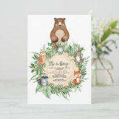 C'EST UN GARÇON WOODLAND BABY SHOWER INVITATION (Debout devant)