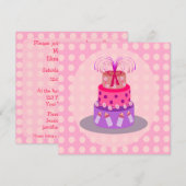 C'est un gâteau rose pour bébés Invitations de dou (Devant / Derrière)