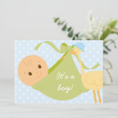 C'est un Invitation Baby shower garçon (Debout devant)