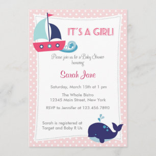 C'est un Invitation de Baby shower de bateau à voi