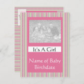 C'est un Modèle de carte d'annonce de naissance de (Devant / Derrière)