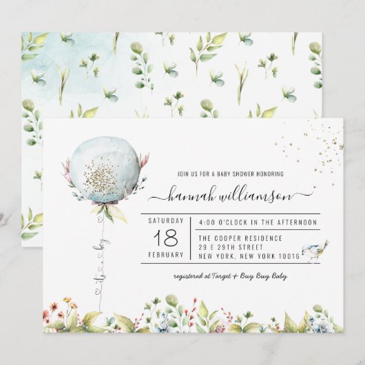 C'est un petit ballon | Invitation baby shower (Devant / Derrière)