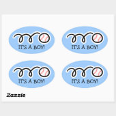 C'est un petit garçon | Gros stickers de baseball  (Feuille)