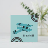 C'est un pilote - carte de faire-part pour bébé ga (Debout devant)