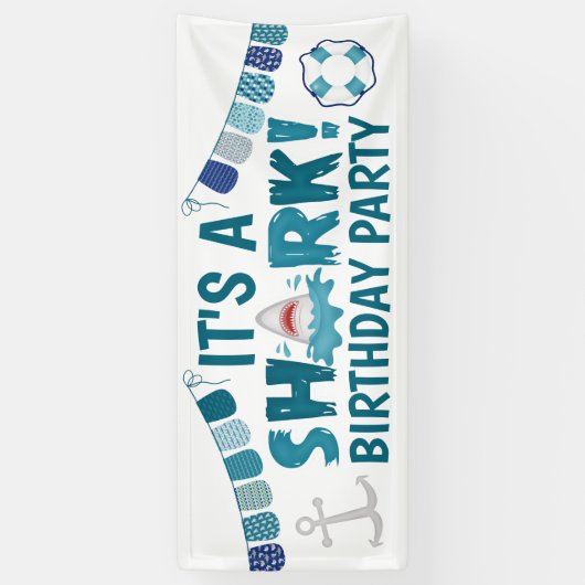 C'est un SHARK amusant Anniversaire Fête Bannière (Vertical)
