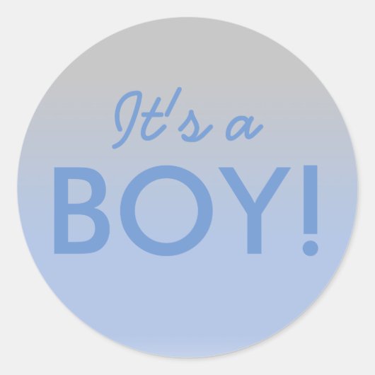 C'est un Sticker en Baby shower Argent Bleu Garçon (Devant)
