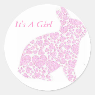 C'est un Stickers Lapin Rose Girl