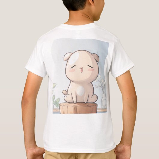 C'est un T-shirt avec un chien mignon. (Dos)
