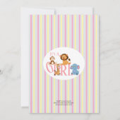 C'est un zoo de bébés filles Invitation d'animaux (Dos)