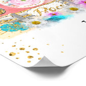 * C'est une affiche de Baby shower hippie rétro de (Coin)