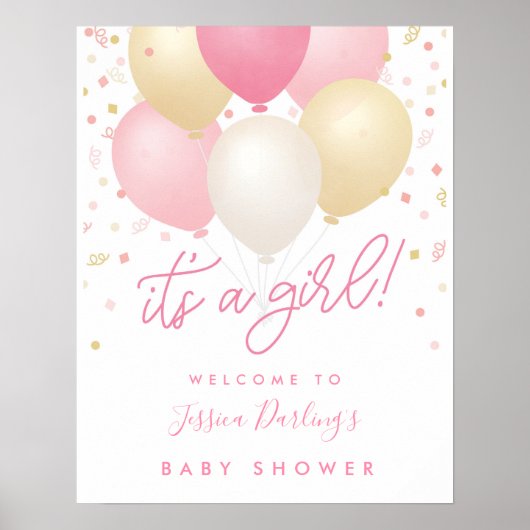 C'est une affiche de bienvenue pour Baby shower ro (Devant)