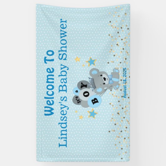 C'est une Bannière Bleue Ours Bleu Garçon (Vertical)