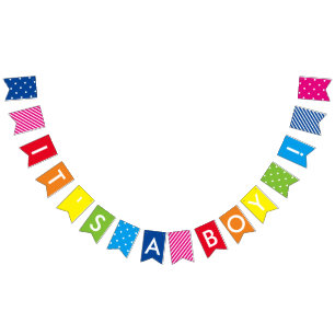 C'est une bannière de Baby shower Arc-en-ciel