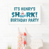 C'est une bannière SHARK Kid Birthday Party (En situation)