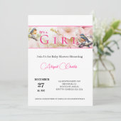 c'est une carte de baby shower de fille mignonne b (Debout devant)