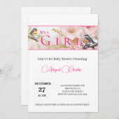 c'est une carte de baby shower de fille mignonne b (Devant / Derrière)