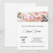 c'est une carte de baby shower de fille mignonne b (Devant / Derrière)