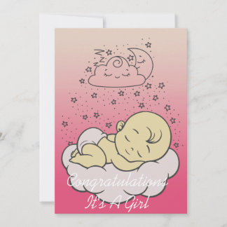 C'est une carte de baby shower pour fille