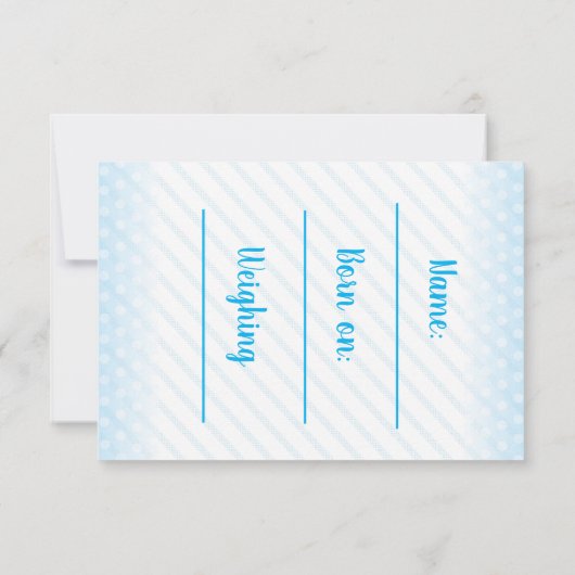 C'est une carte de faire-part pour garçon (Dos)