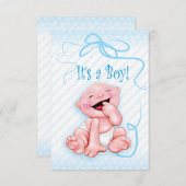 C'est une carte de faire-part pour garçon (Devant / Derrière)