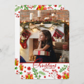 C'est une carte de vœux de Noël avec photo (Devant / Derrière)