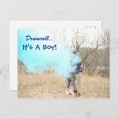 C'est une carte d'Faire-part de révélation de genr (Devant / Derrière)