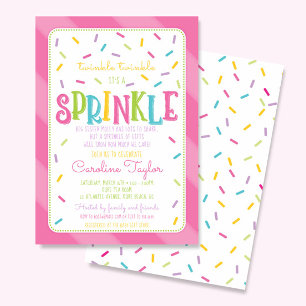 C'est une carte d'invitation Baby shower Sprinkle 