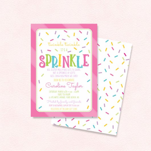 C'est une carte d'invitation Baby shower Sprinkle