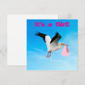 C'est une carte Faire-part de naissance fille (Devant / Derrière)