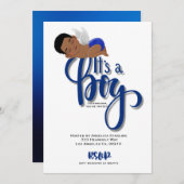 C'est une carte Faire-part garçon (Devant / Derrière)