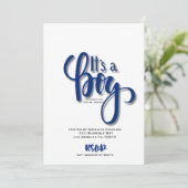 C'est une carte Faire-part garçon (Debout devant)