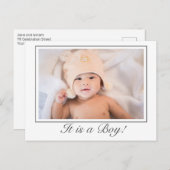 C'est une carte postale d'annonce de naissance de  (Devant / Derrière)