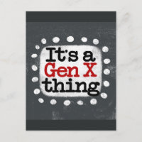 C'est une carte postale Gen X Thing
