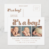 C'est une carte postale photo Faire-part de naissa (Devant / Derrière)