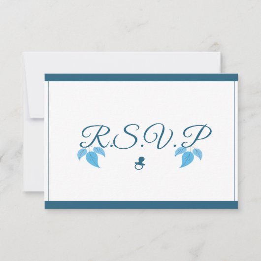 C'est une carte RSVP Baby shower garçon (Devant)