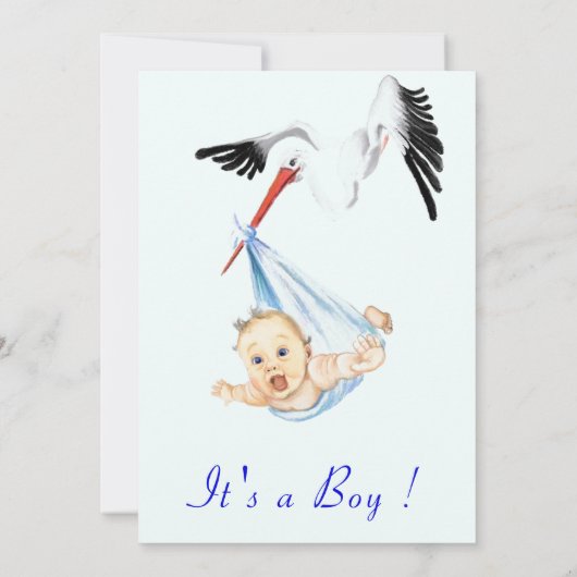 C'est une cigogne bébé QR Code Douche Invitation (Dos)