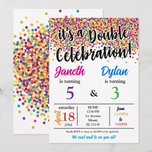 C'est une double invitation d'anniversaire de frèr (Devant / Derrière)