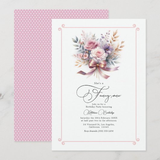 "C'est une Élégante" Invitation Anniversaire avec (Devant / Derrière)