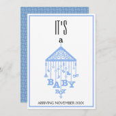 C'est une Faire-part de grossesse pour bébé garçon (Devant / Derrière)