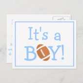 C'Est Une Faire-part de naissance À Thème De Footb (Devant / Derrière)