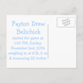 C'Est Une Faire-part de naissance À Thème De Footb (Dos)