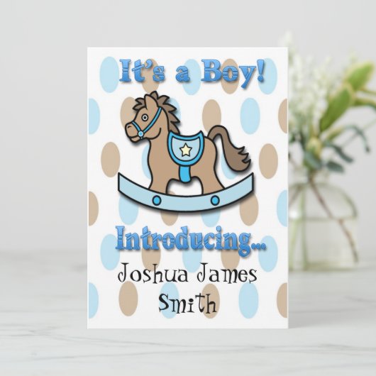 C'est une Faire-part de naissance de Cheval Rocheu (Debout devant)